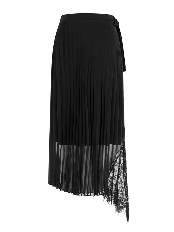 Nocturne Lace Cut Electric Pleated Skirt