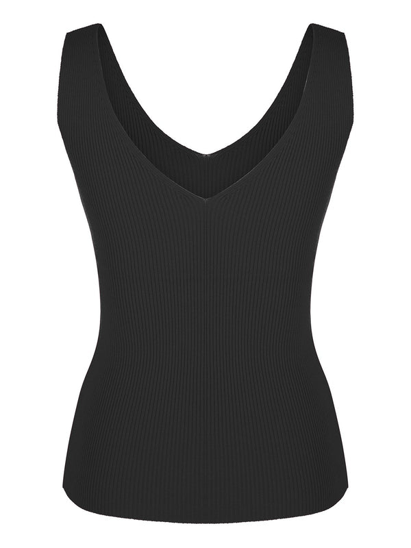 Nocturne Sleeveless Slim Fit Sweater Black