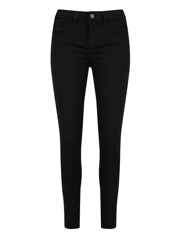 Nocturne Denim High Waist Skinny Trouser Black