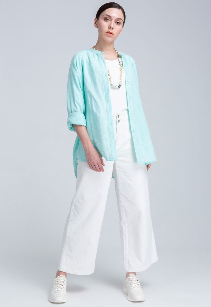 Choice Patch Pocket Denim Culottes Trouser Off White