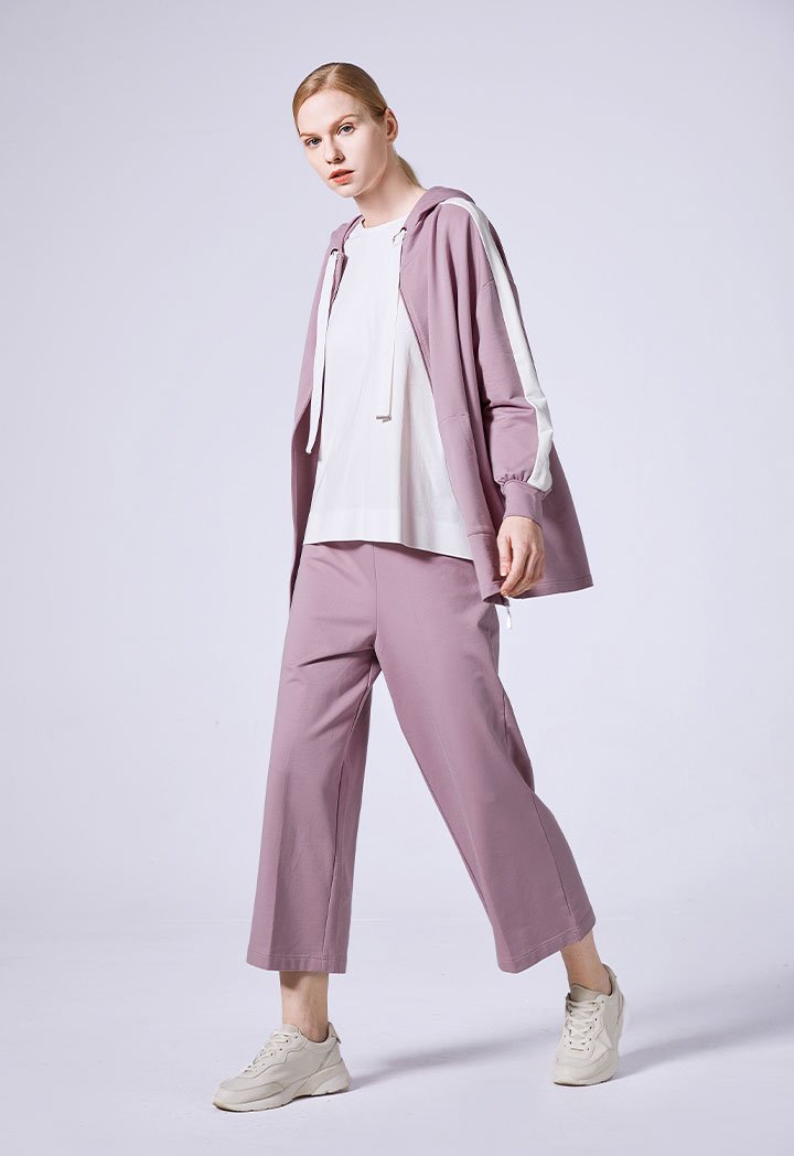 Choice Long Sleeve Hoodied Jacket Light Lilac-Offwhite