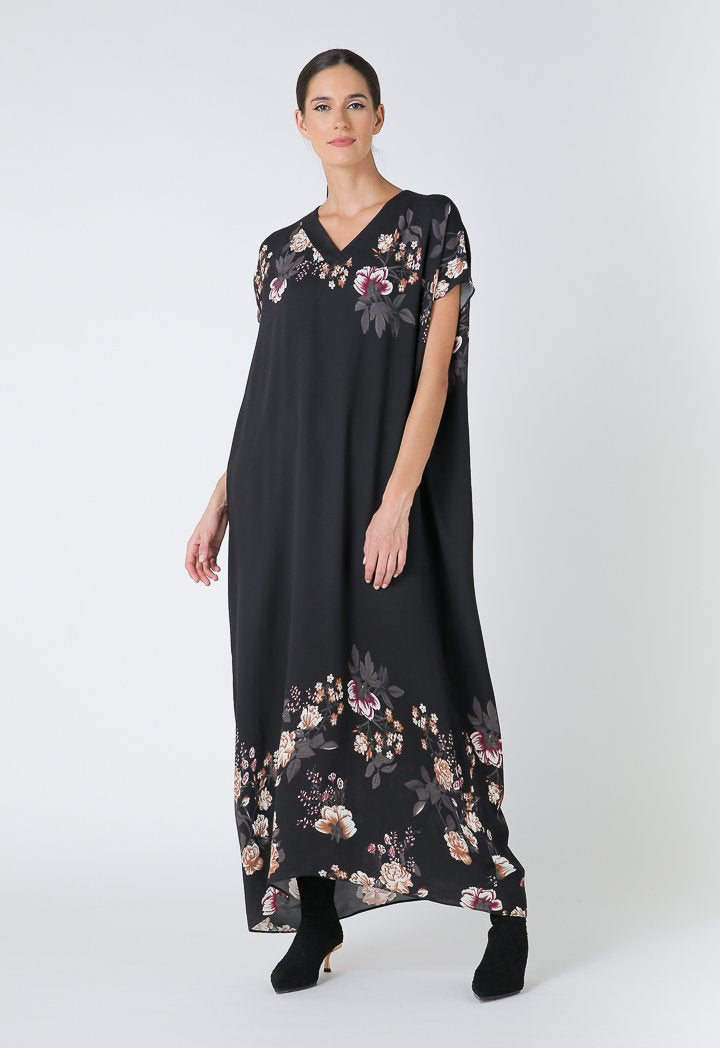Choice Floral Print Maxi Dress Black