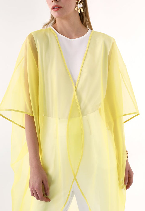 Choice Organza Kimono Jacket Yellow