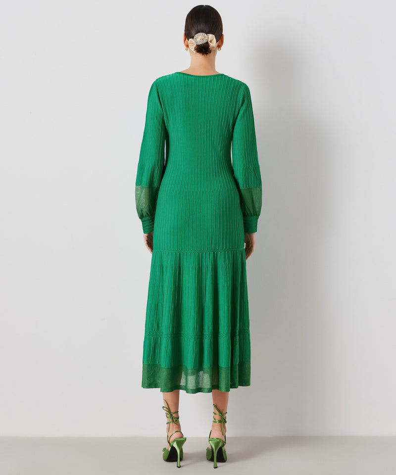 Ipekyol Solid Ribbed Midi Dress Green