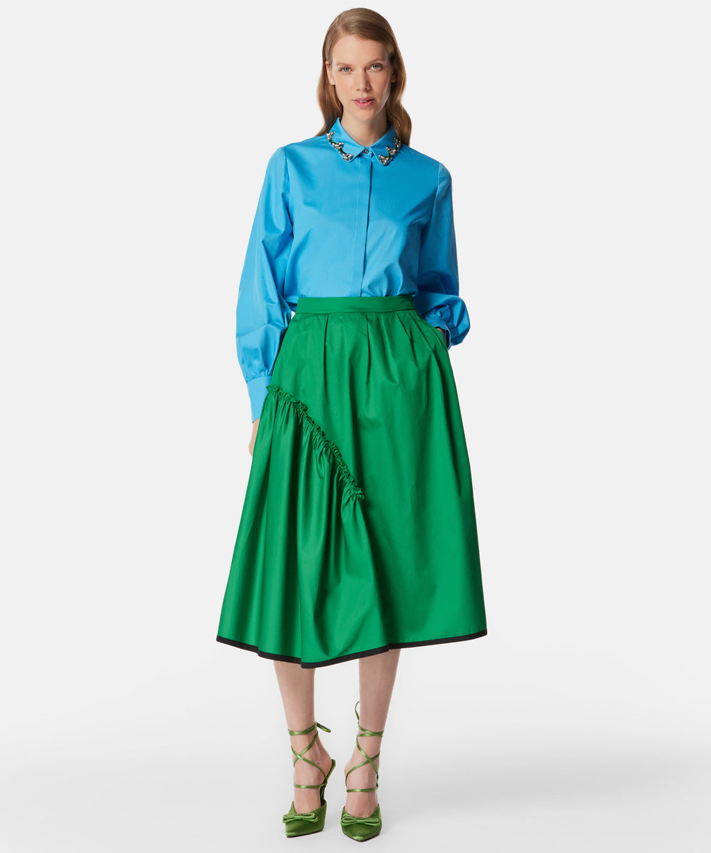 信頼も厚い Frill Asymmetrical Machka Detail Wardrobe – Green Skirt Midi 使用済み切手/官製はがき