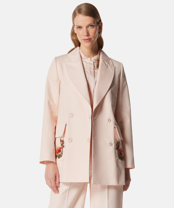 Machka Pocket-Embellished Detail Blazer Powder