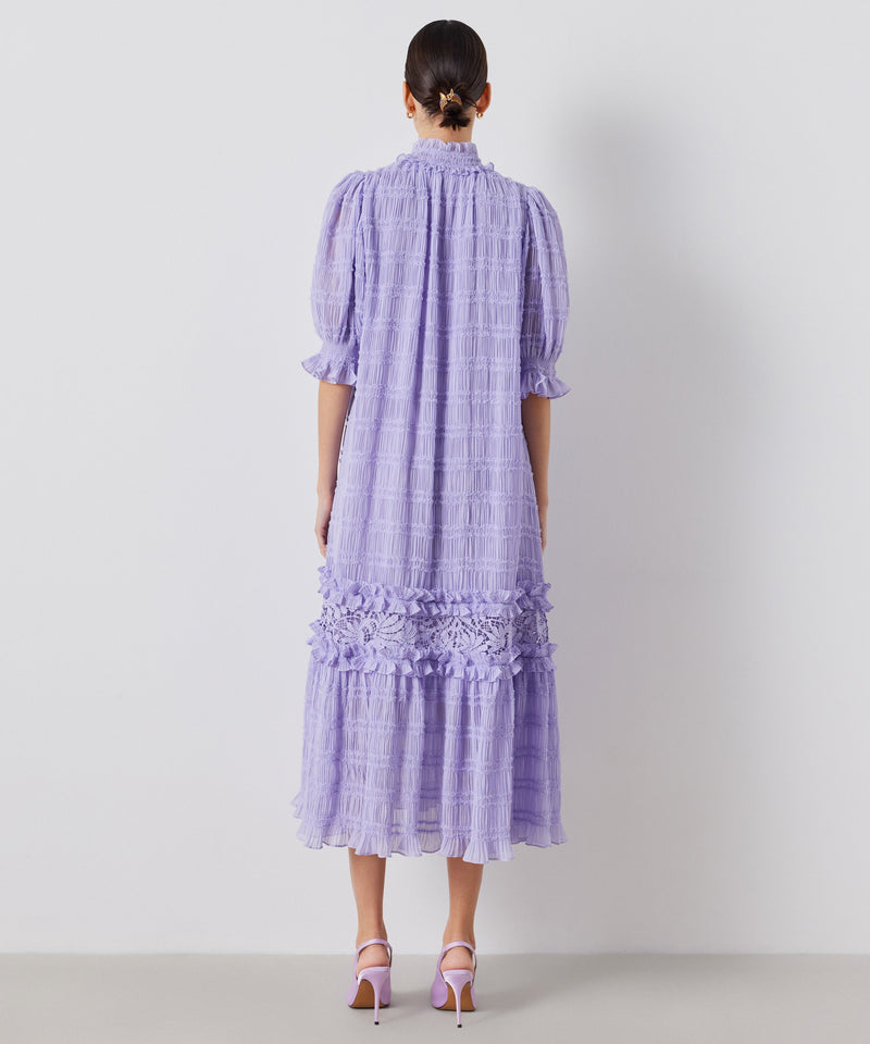 Ipekyol Allover Pleated With Ruffle Dress Lilac