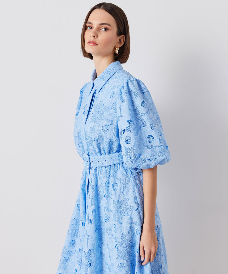 Ipekyol Allover Embroidered Shirt Dress Light Blue