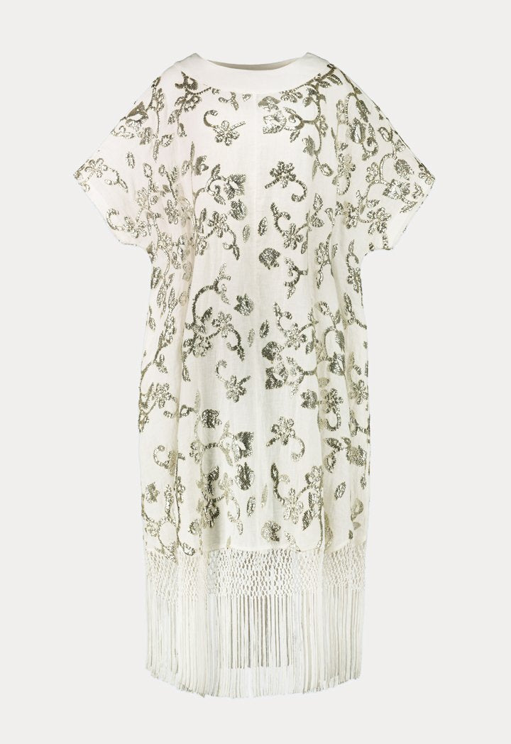Choice Sequins Embroidery Dress Offwhite - Wardrobe Fashion