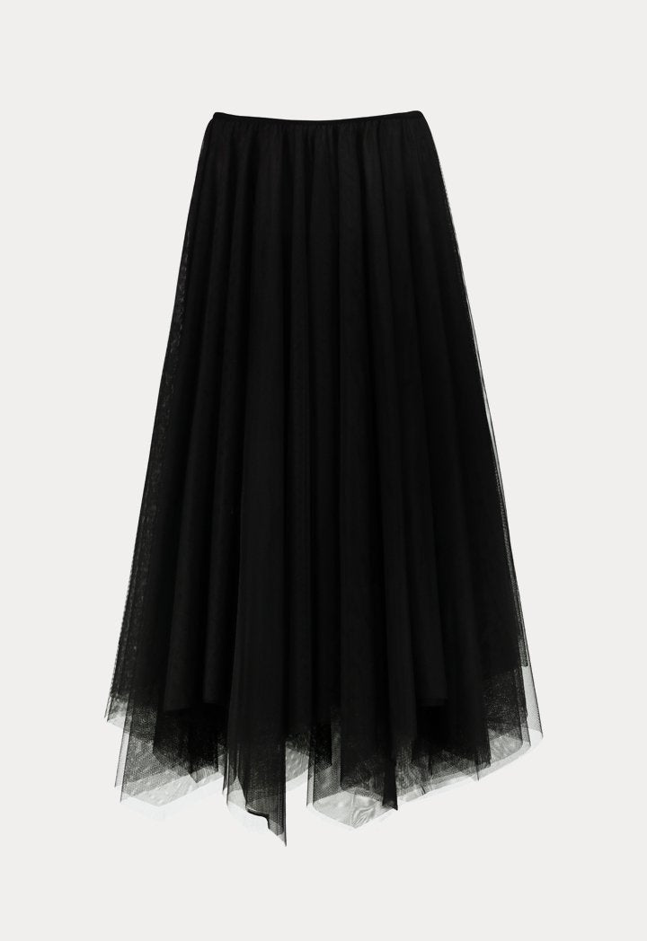 Choice Sheer Mesh Midi Skirt Black - Wardrobe Fashion