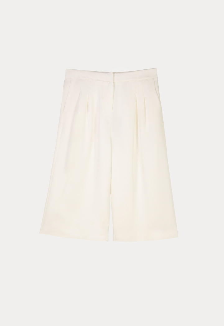 Choice Solid Culottes With Pocket Detail Off White