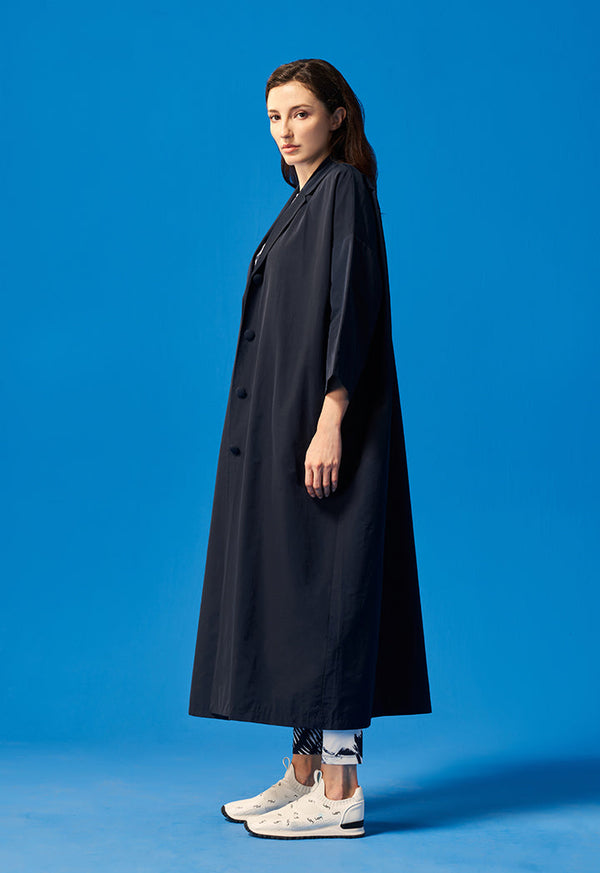 Choice Solid Maxi Outerwear Navy