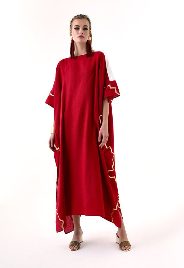 Choice Printed Side Detail Abaya Dress Fuchsia - Wardrobe Fashion
