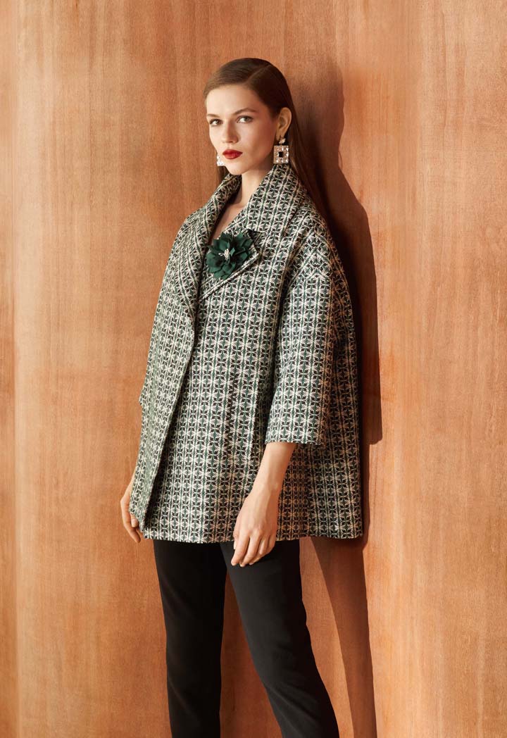 Choice Floral Print Textured Jacket Multicolor