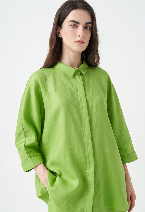 Choice Solid Relax Fit Shirt Green