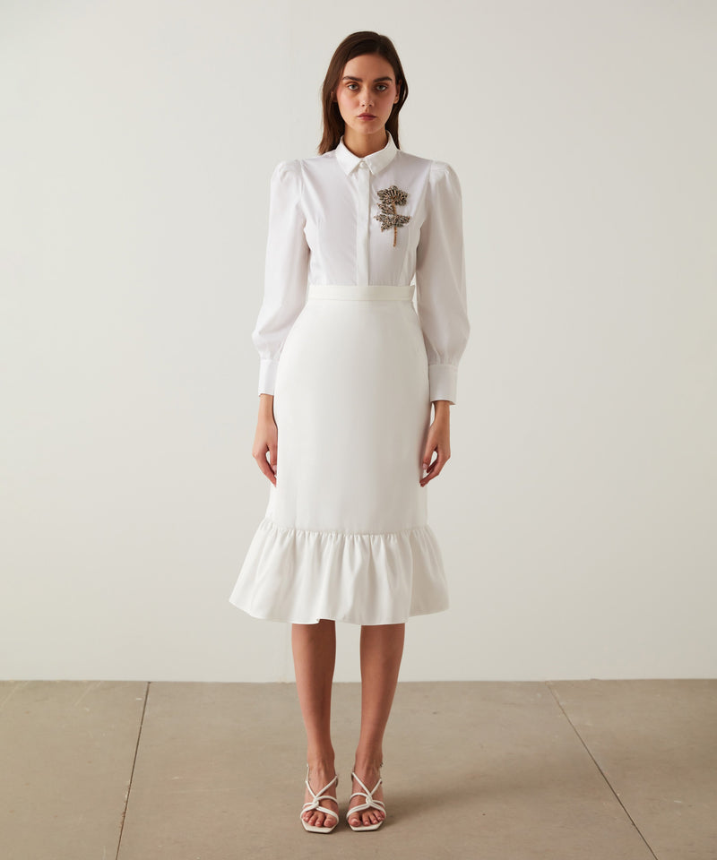 Machka High Waist Skirt White