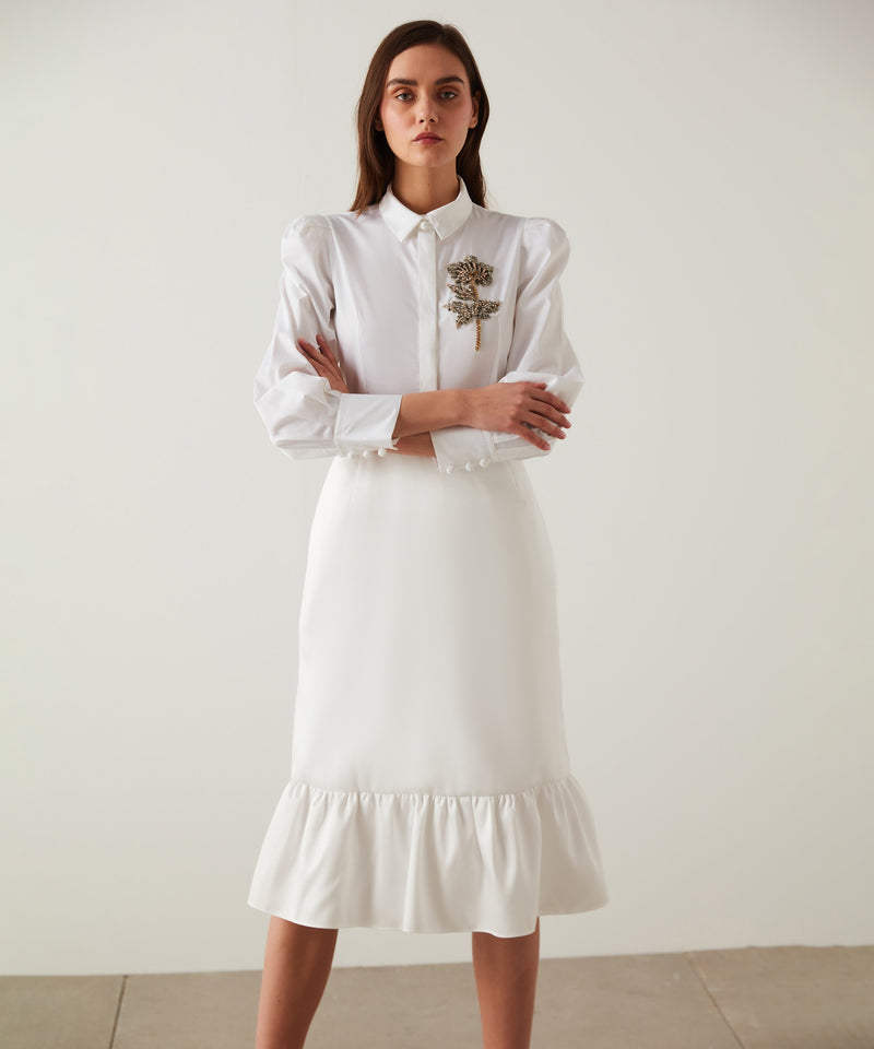 Machka High Waist Skirt White