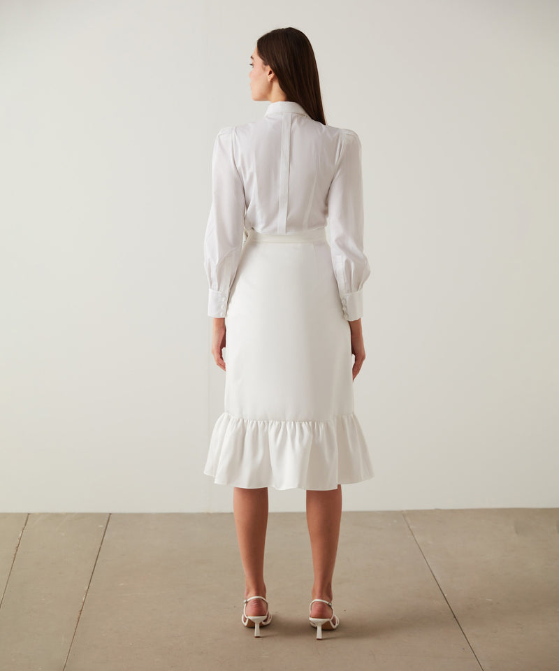 Machka High Waist Skirt White
