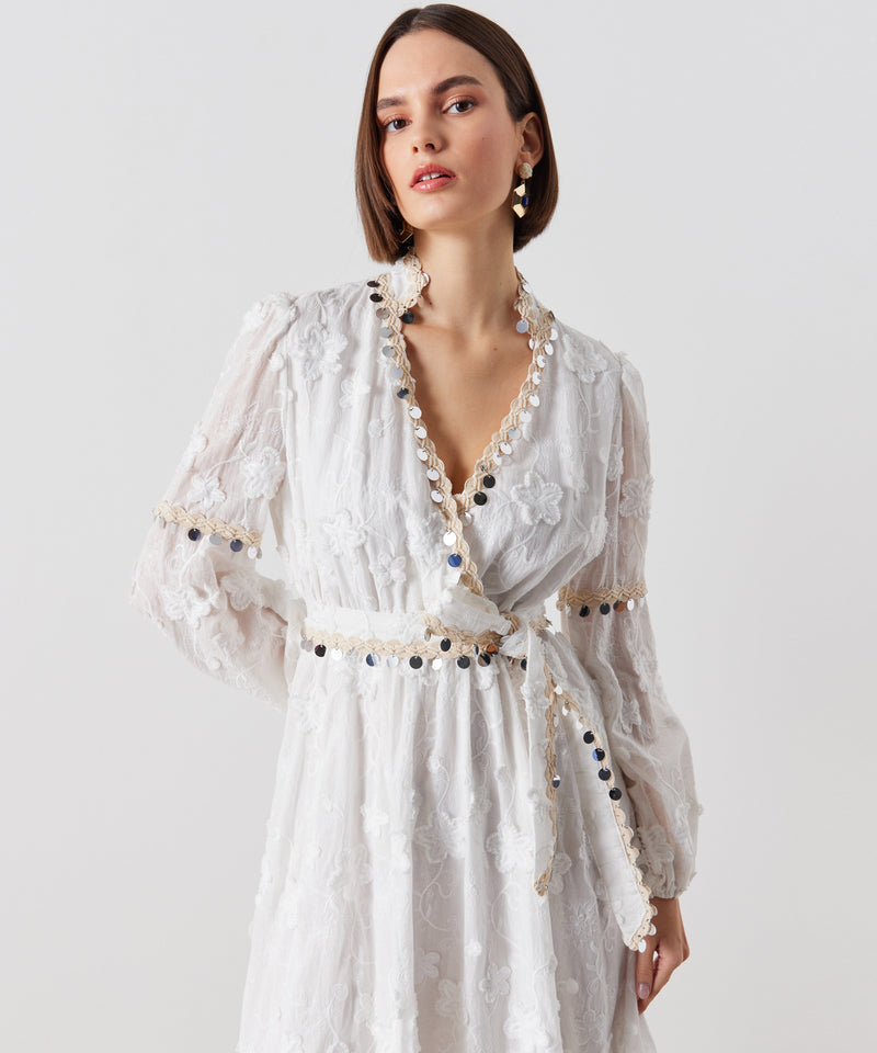 Ipekyol Sequin Detail Embroidered Dress White