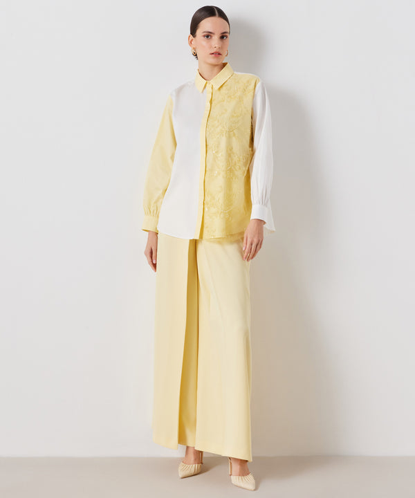 Ipekyol Bead-Embroidered Two-Toned Shirt Yellow