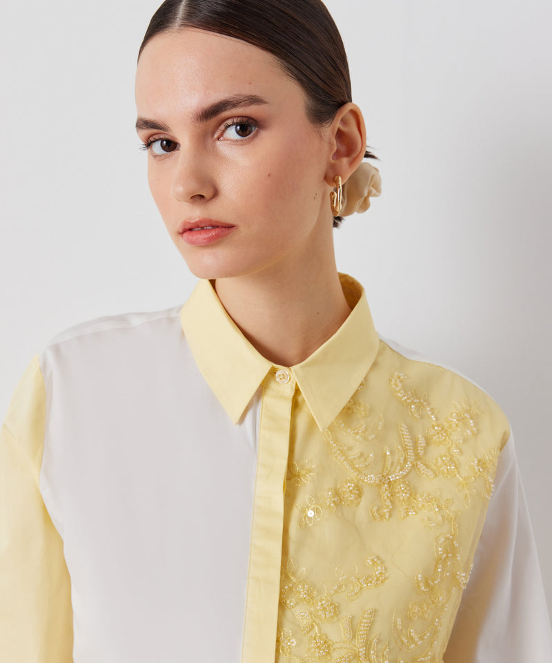 Ipekyol Bead-Embroidered Two-Toned Shirt Yellow