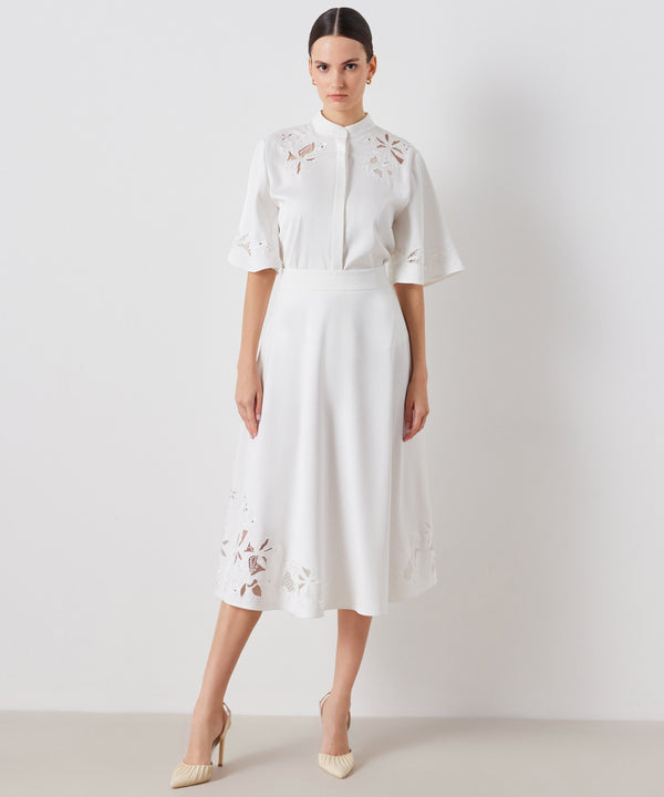 Ipekyol Lasercut Embroidered Solid Shirt White