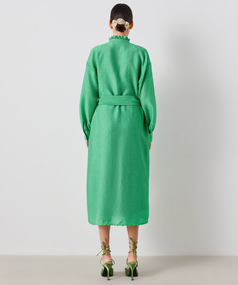 Ipekyol Textured Dress With Brooch Detail Green