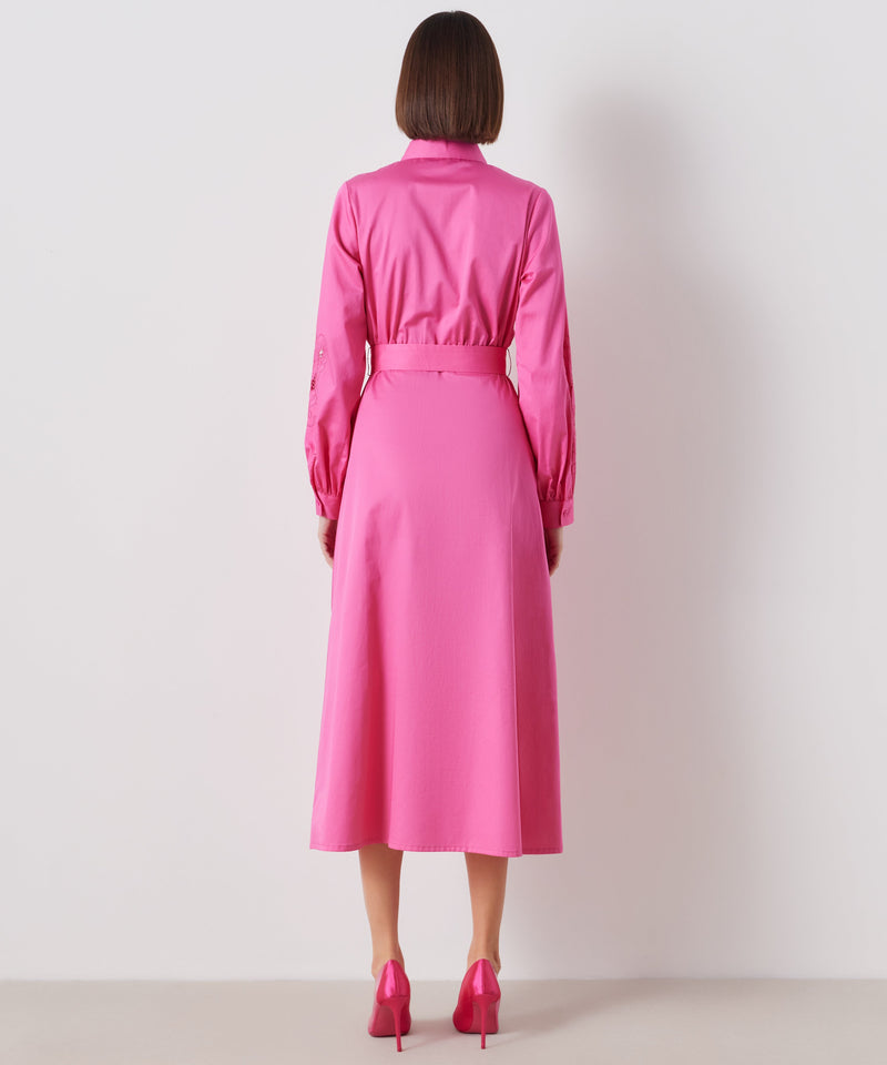 Ipekyol Embroidered Belted Shirt Dress Fuchsia