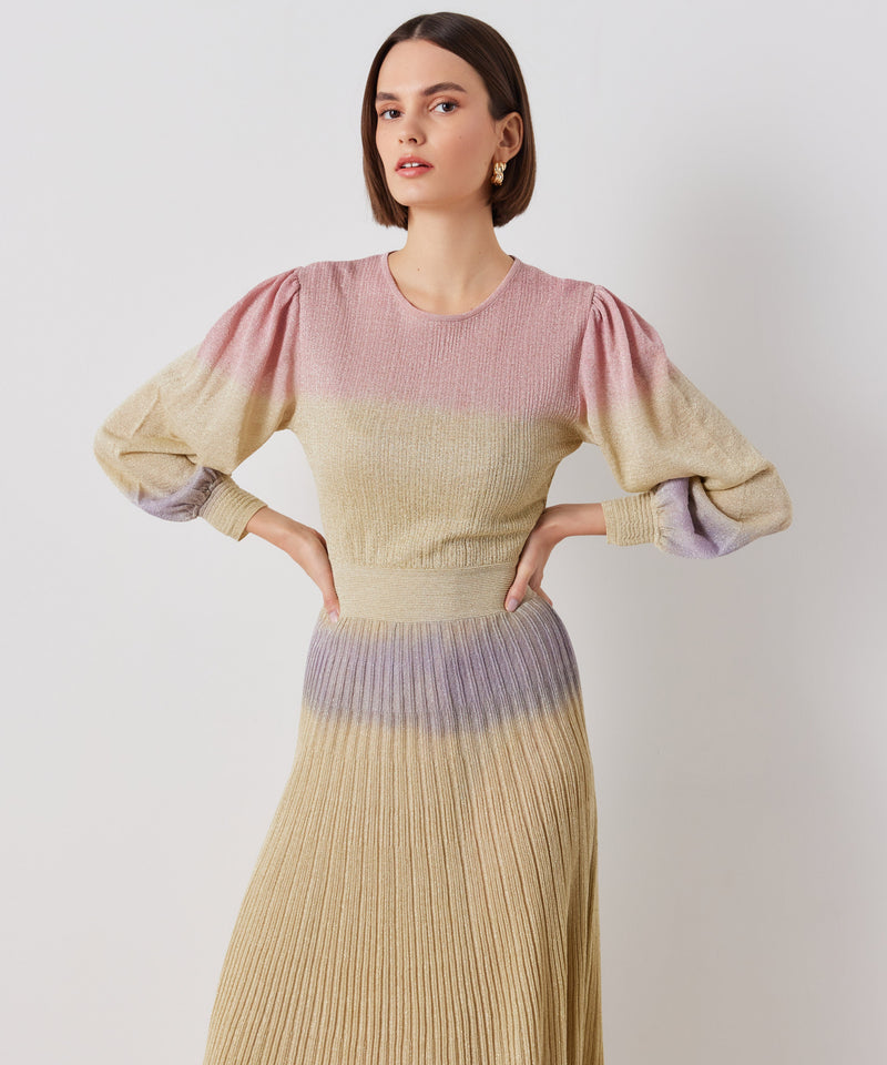 Ipekyol Lurex Knitted Midi Dress Pink