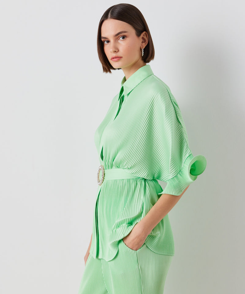 Ipekyol Pleated Shirt With Belt Accessory Mint Green
