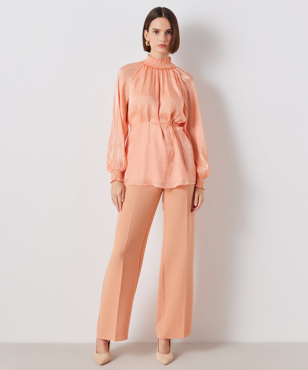 Ipekyol Shirred Collar Solid Blouse Peach