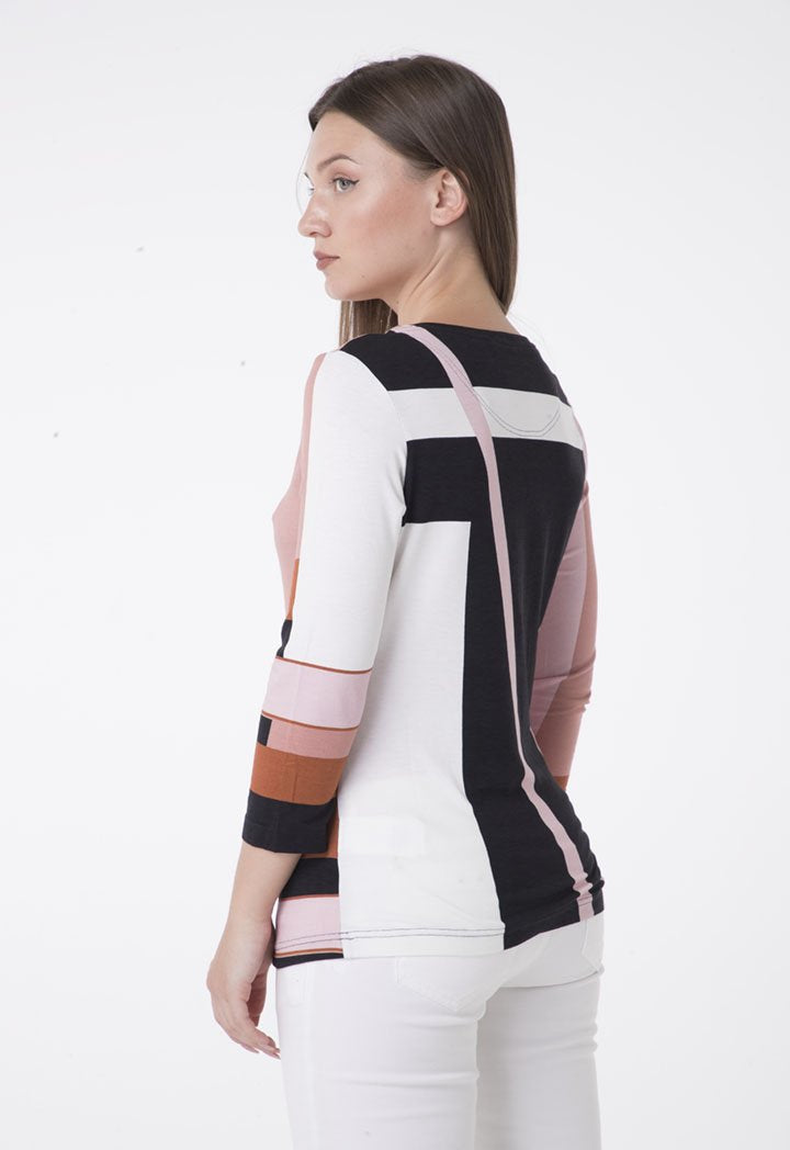 Apanage Printed Long Sleeve Relaxed Fit T-Shirt Multi Color