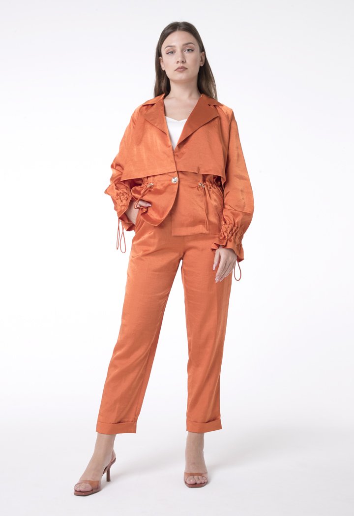 BERRIN Plain High Waist Trouser ORANGE