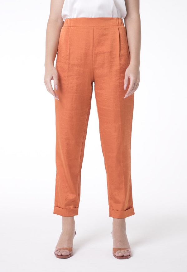 BERRIN Plain High Waist Trouser ORANGE