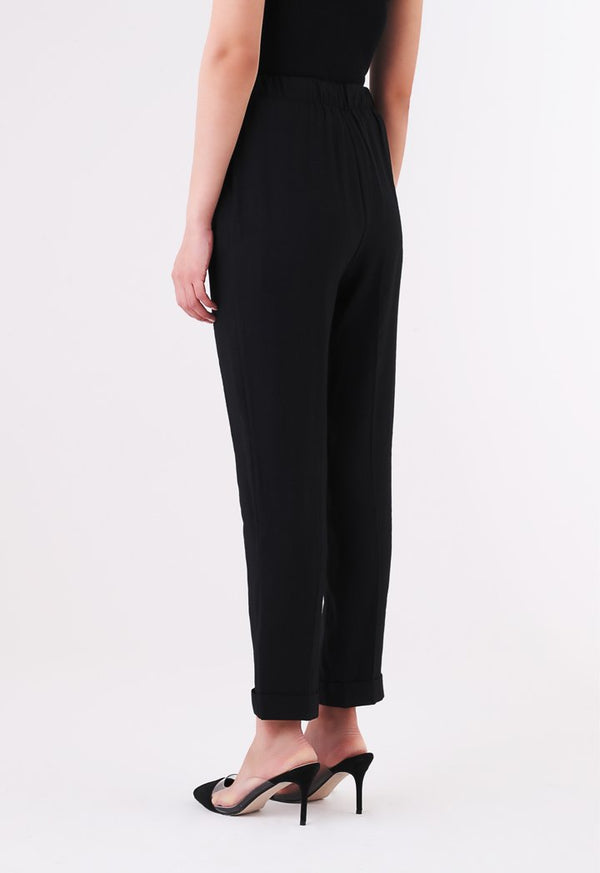 BERRIN Plain High Waist Trouser BLACK