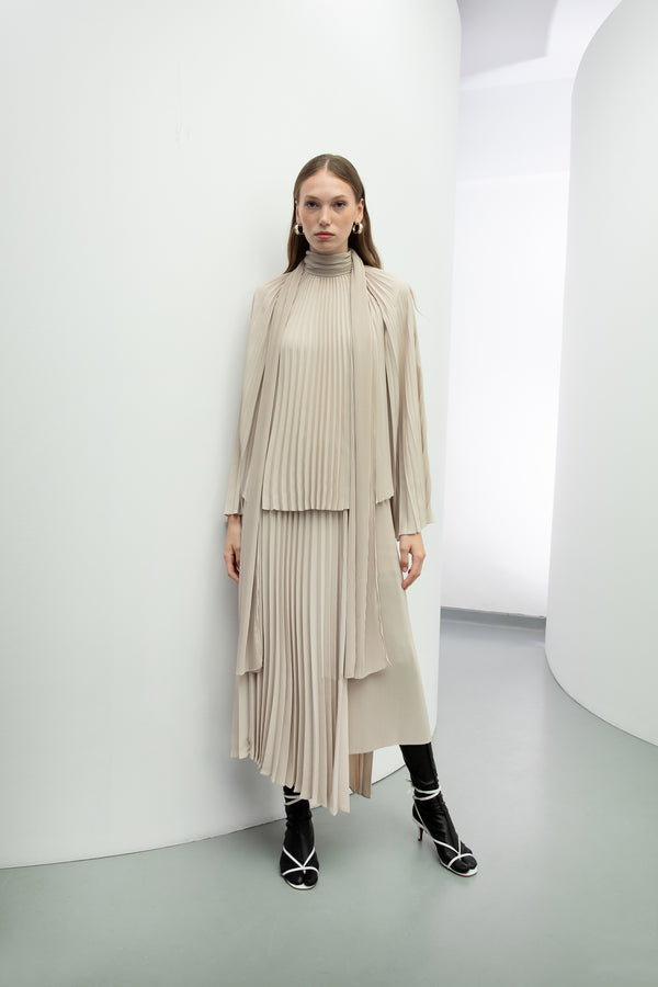 Baqa Double-Piece Look Dress Cream