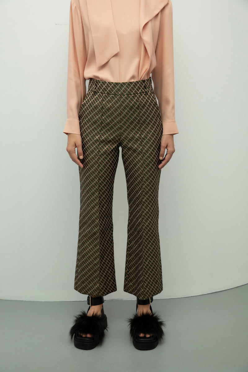Baqa Rope Patterned Trouser Green