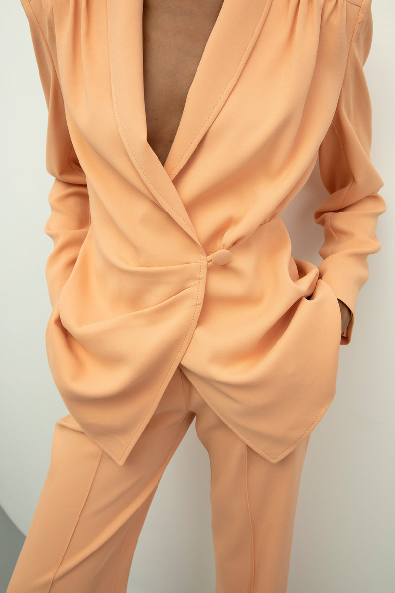 Baqa Back-Pleat Detail Jacket Orange
