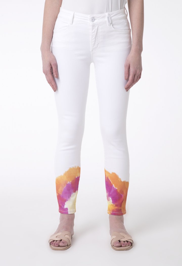 Brax Denim Printed Skinny Trouser Off White