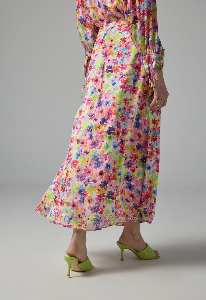 Choice Floral Print Vibrant Skirt Multi Color