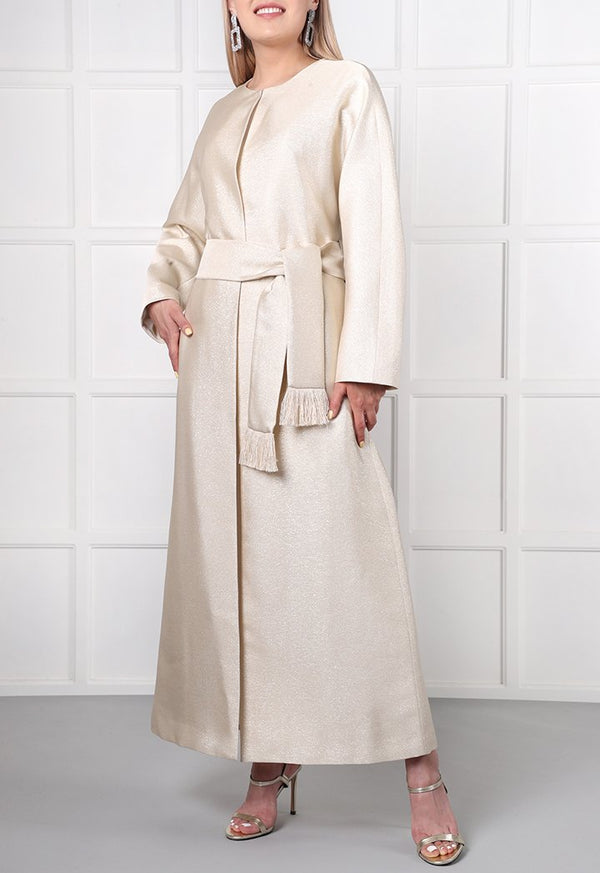 Choice Lurex Outerwear Beige - Wardrobe Fashion