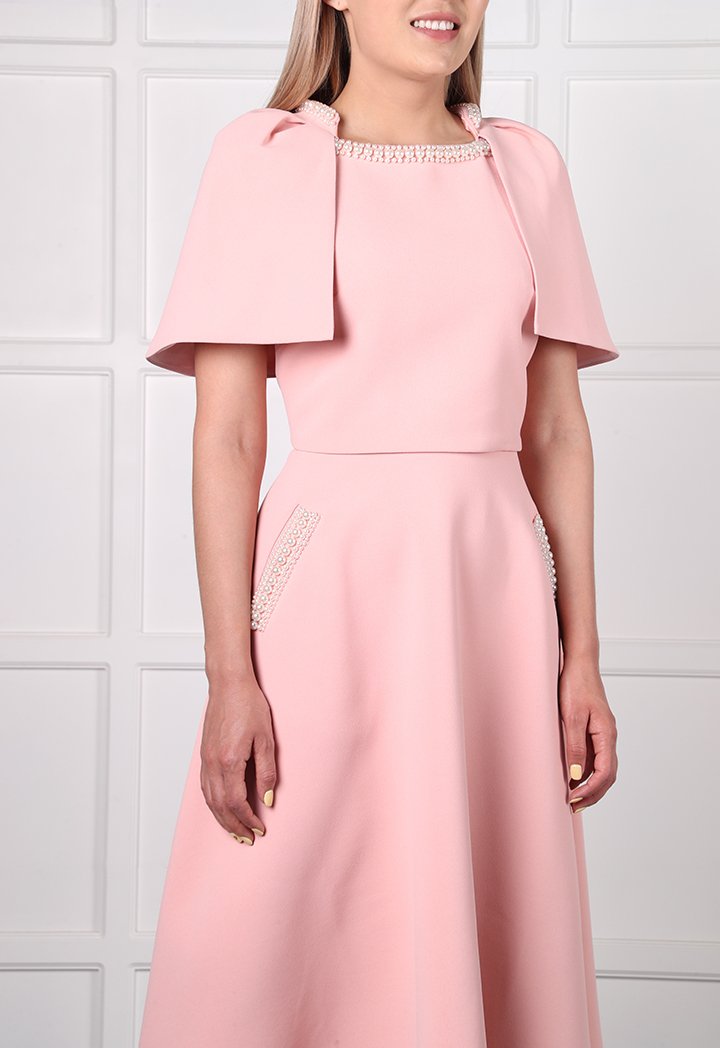 Choice Bead Embelished Dress Combo Blush - Wardrobe Fashion