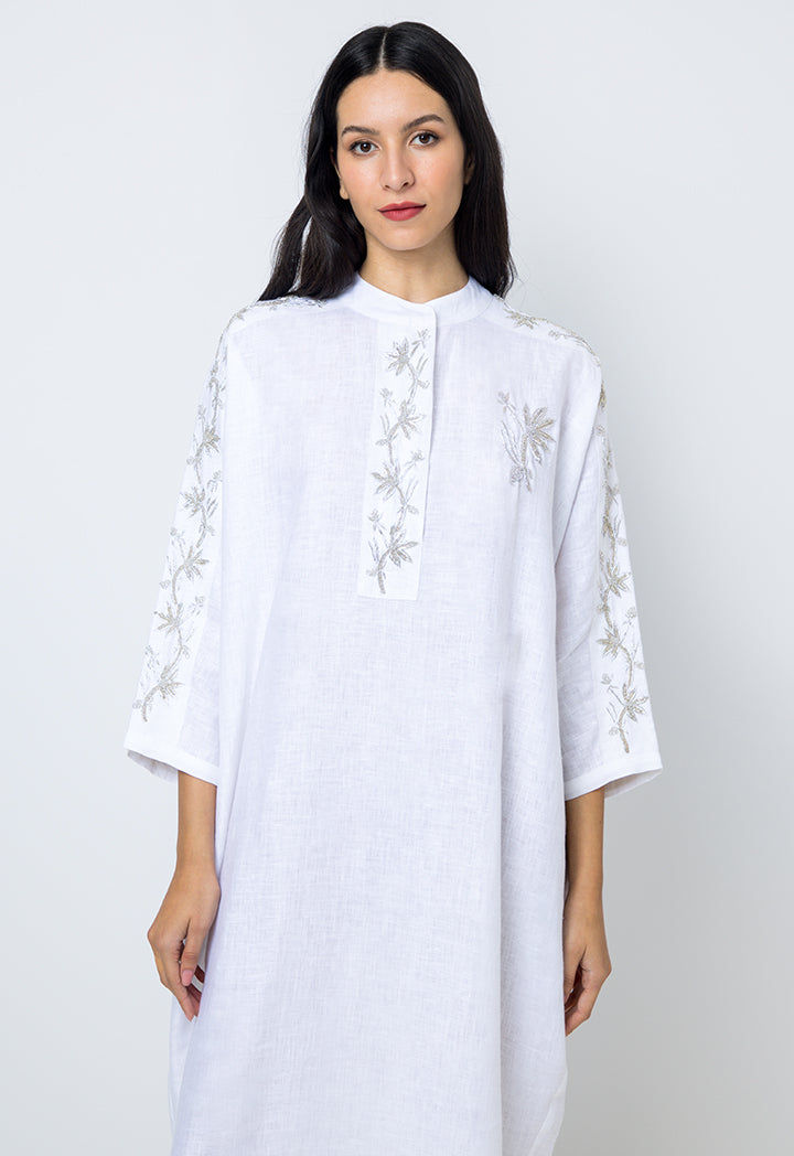 Choice Solid Kimono Sleeves Maxi Dress Offwhite