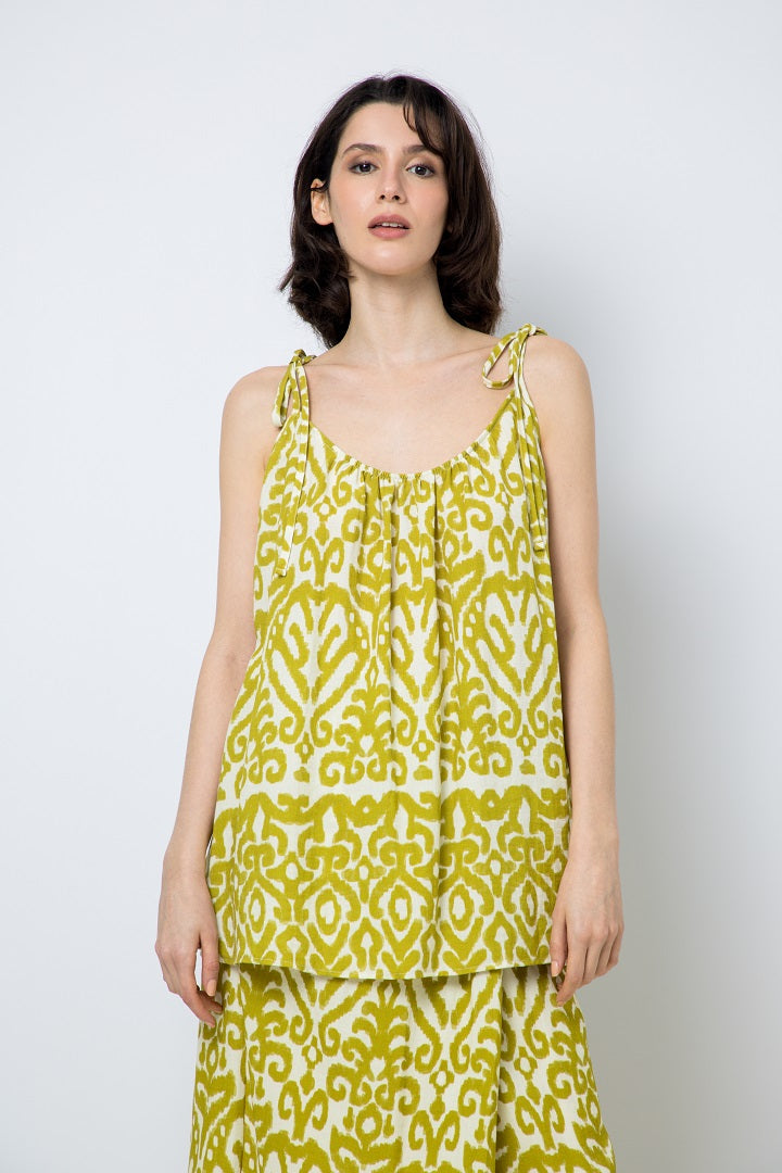 Choice Printed Strappy Top Lime