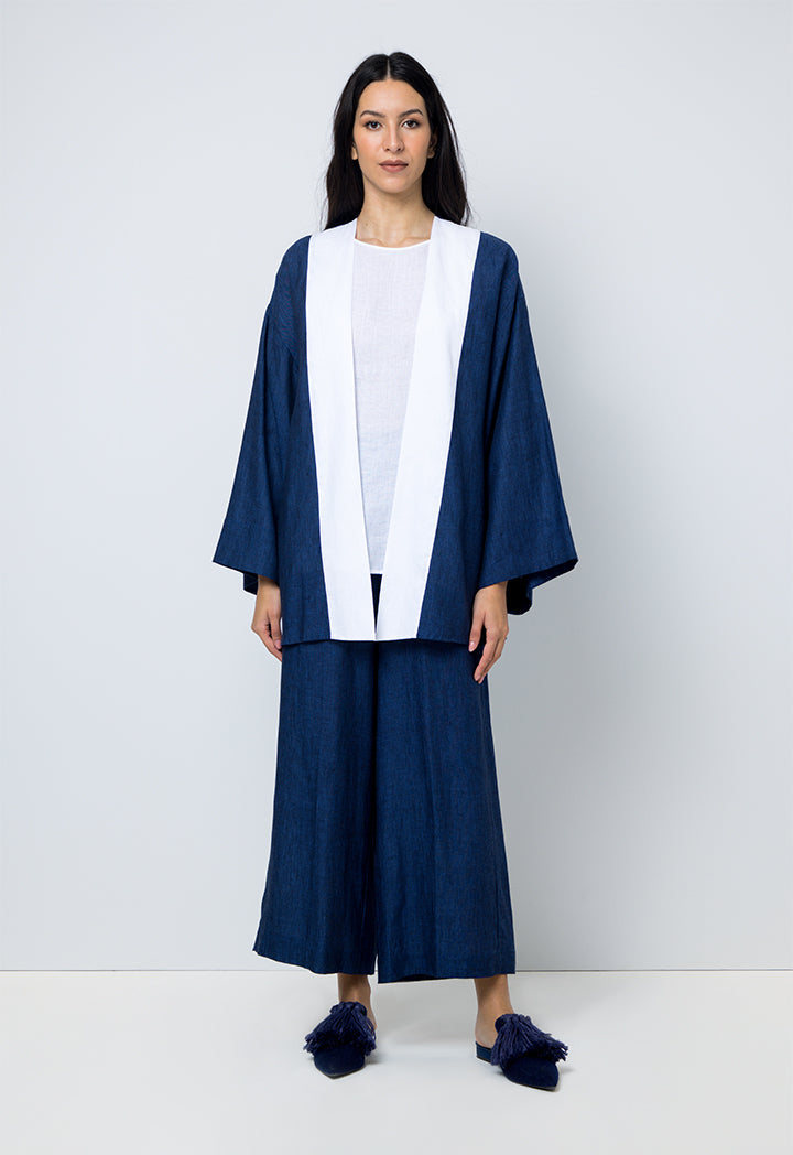 Choice Two-Toned Kimono Outerwear Blue