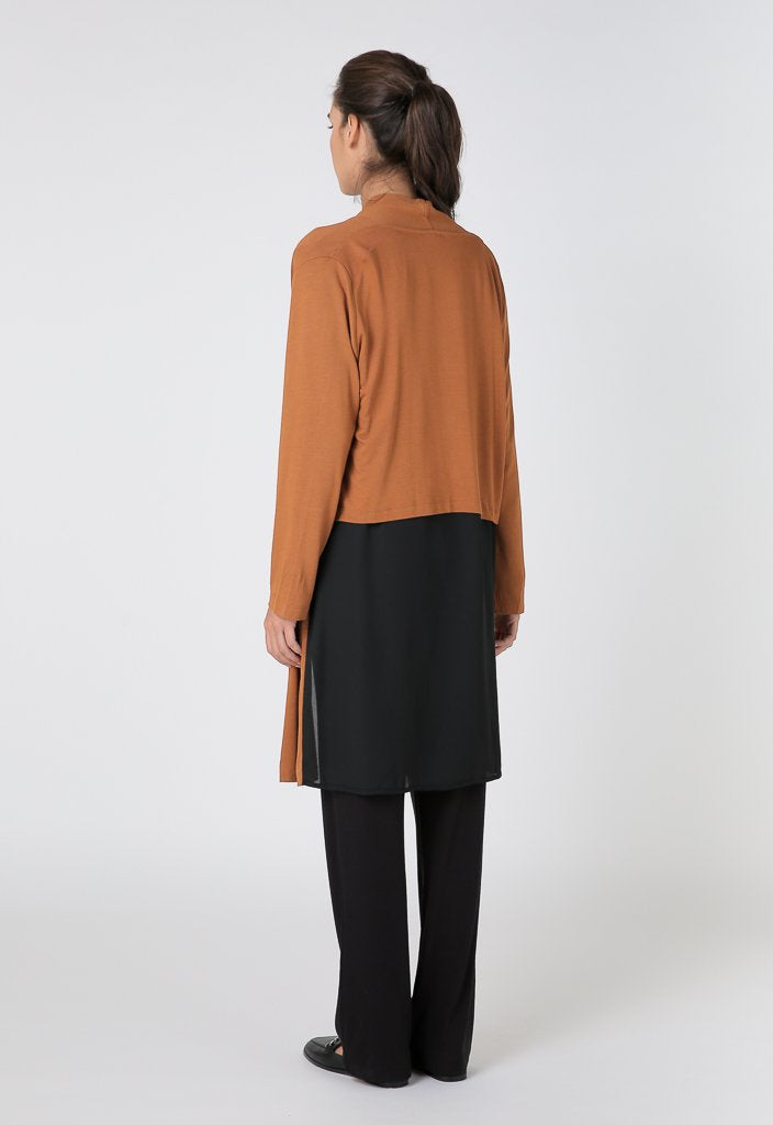 Choice Long Sleeve Open Front Outerwear Cinnamon