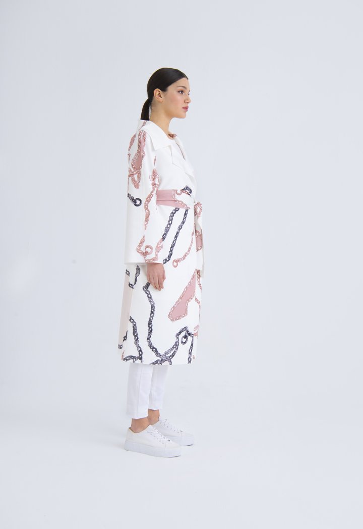 Choice Chain Print Outerwear Blush