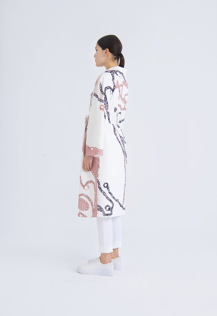 Choice Chain Print Outerwear Blush