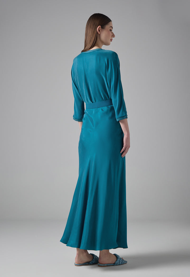 Choice Solid Flared Skirt Teal
