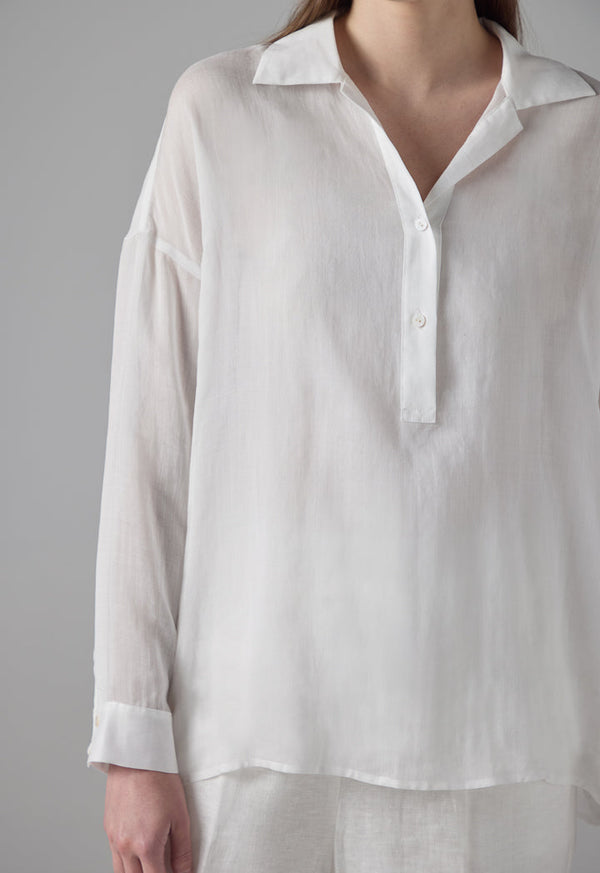 Choice Solid Drop Shoulder Shirt Off White